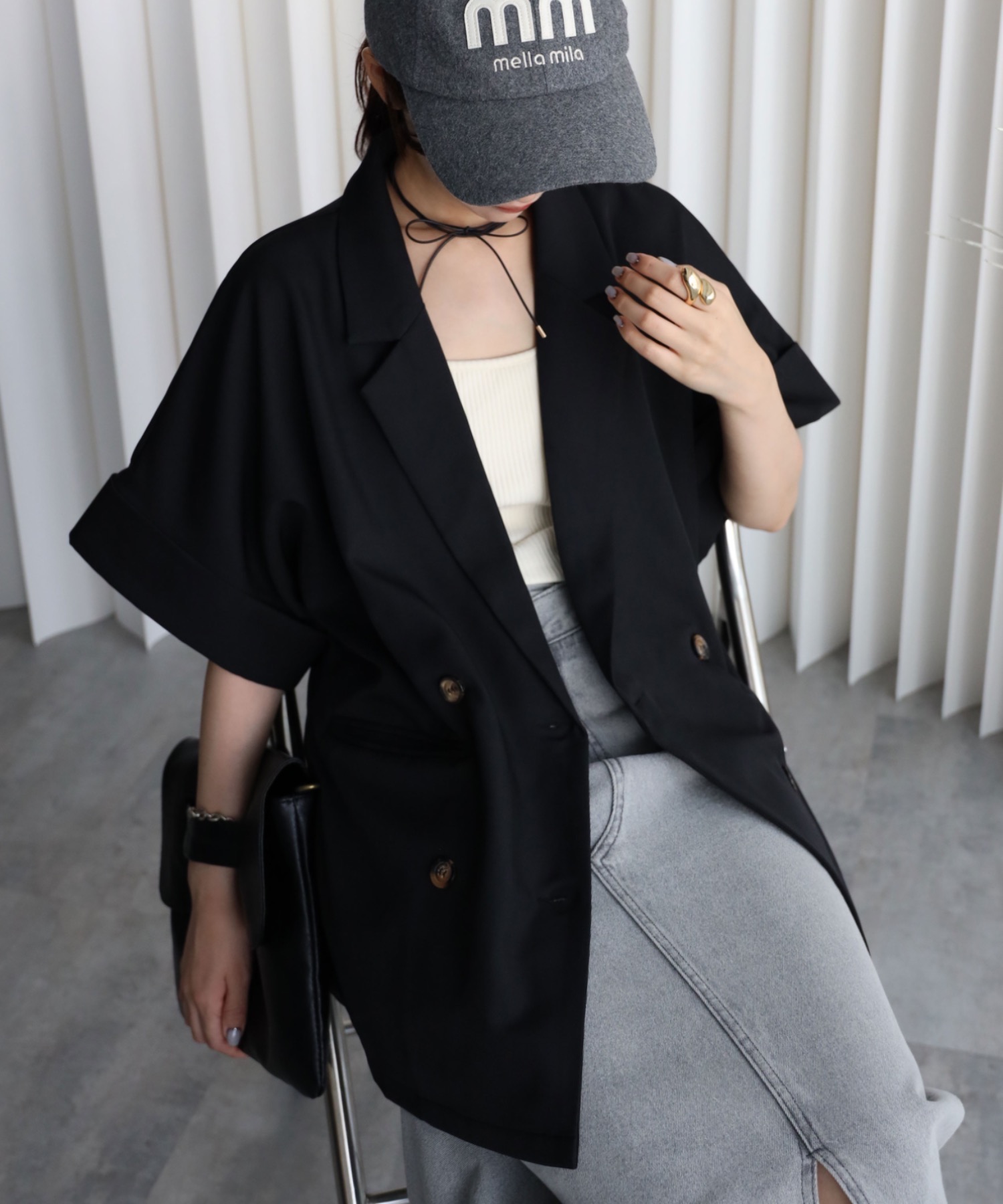 model：164cm. 着用サイズ：FREE