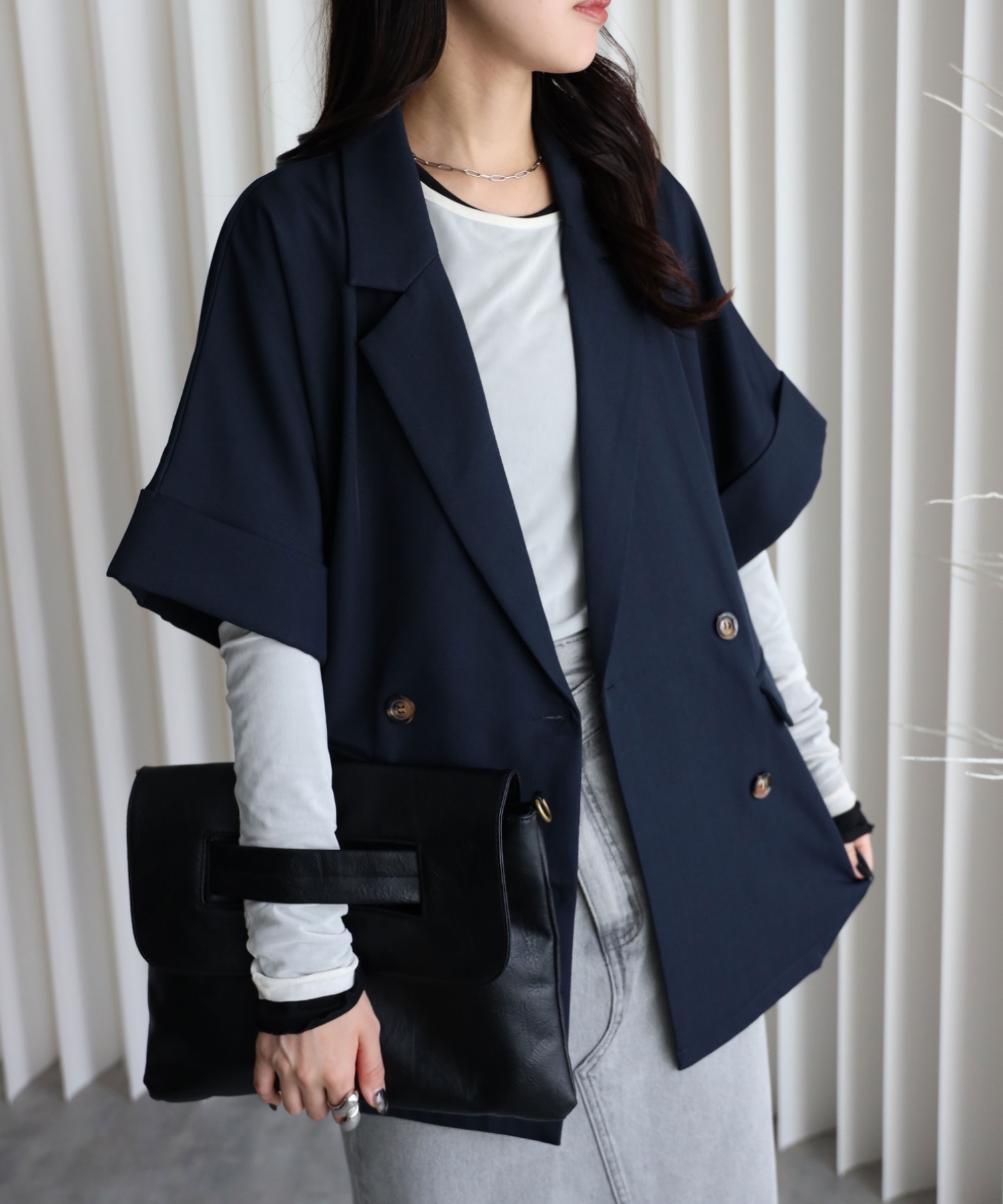 model：164cm. 着用サイズ：FREE