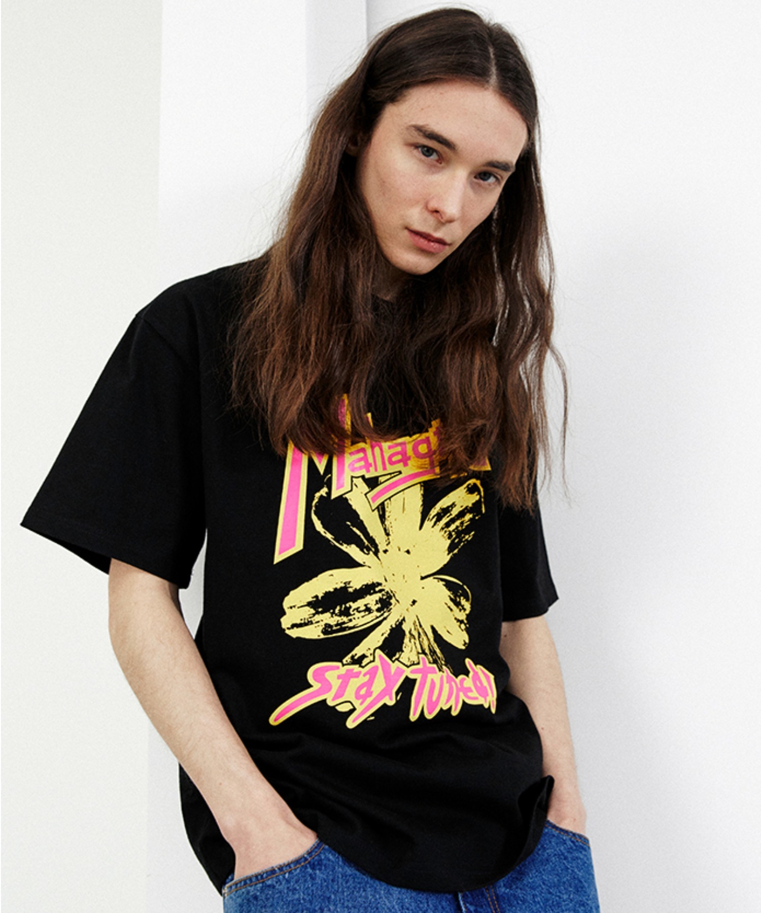 A'GEM/9 × .kom『mahagrid/マハグリッド』FLOWER PRINT TEE/フラワー