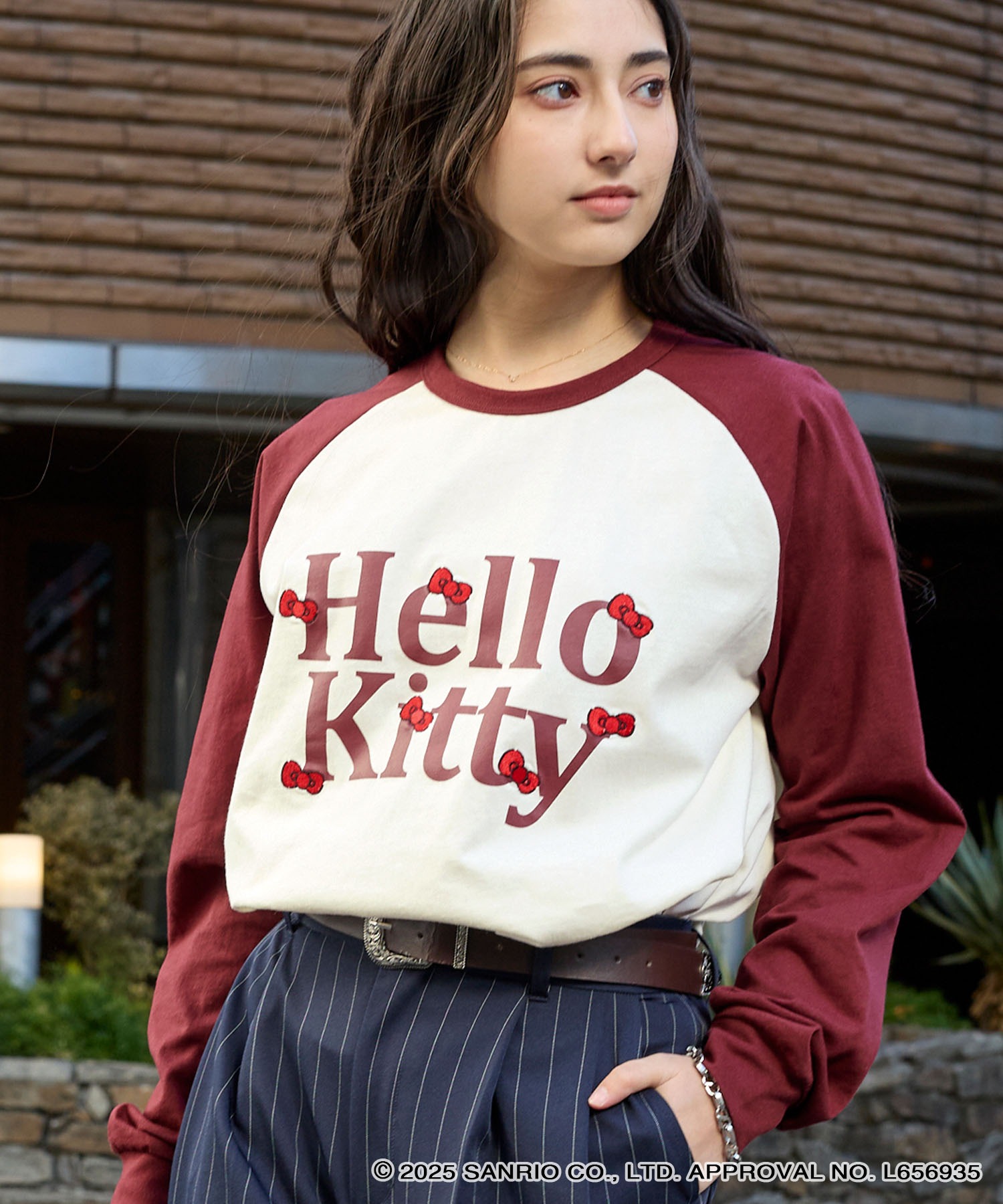 HELLO KITTY】別注 ハローキティ リボン刺繍 オーバーサイズ