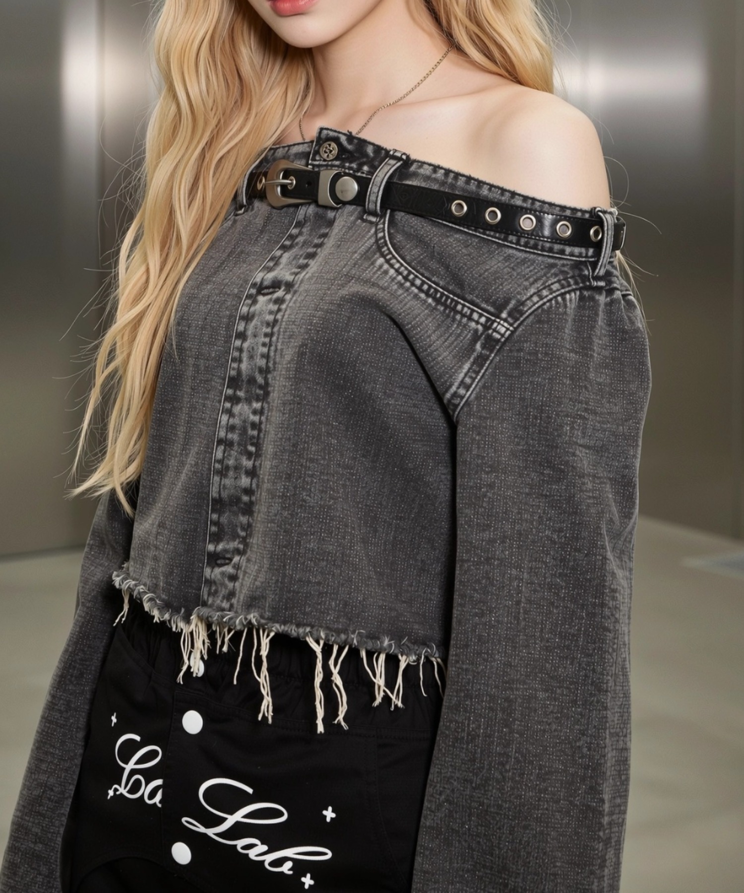 A'GEM/9 × .kom 『.KOM/ドットケーオーエム』 Grunge Denim Cut-Off