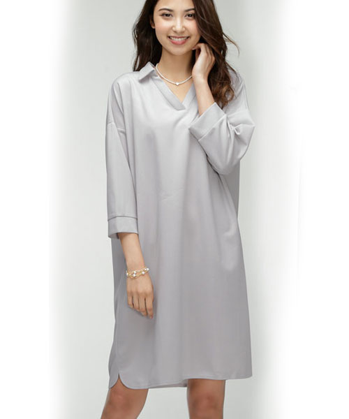 バックスタイル美人スキッパーデザインワンピース 低価格化