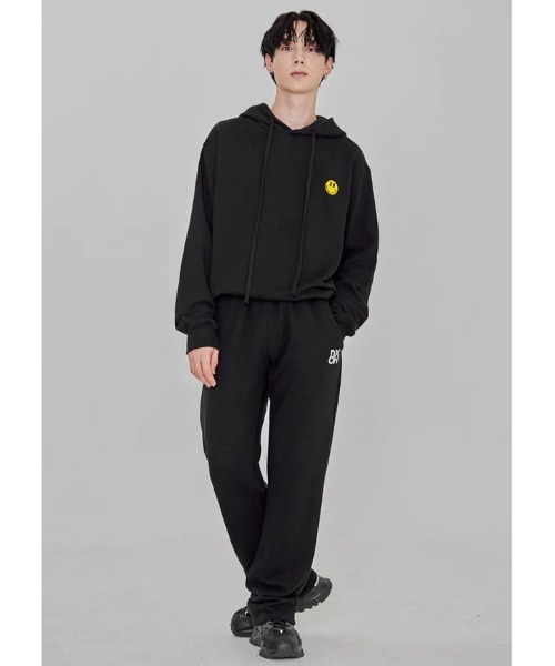 ★DXOH★SMILE EMBROIDER HOODIE [GREY]★正規品/韓国直送料込 スマイルエンブロイダーフーディー - DXOH | 60% - アジア
