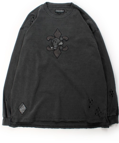 A'GEM/9 × .kom 『GALFY/ガルフィー』 ぼろぼろロゴ百合の紋 ロンTee