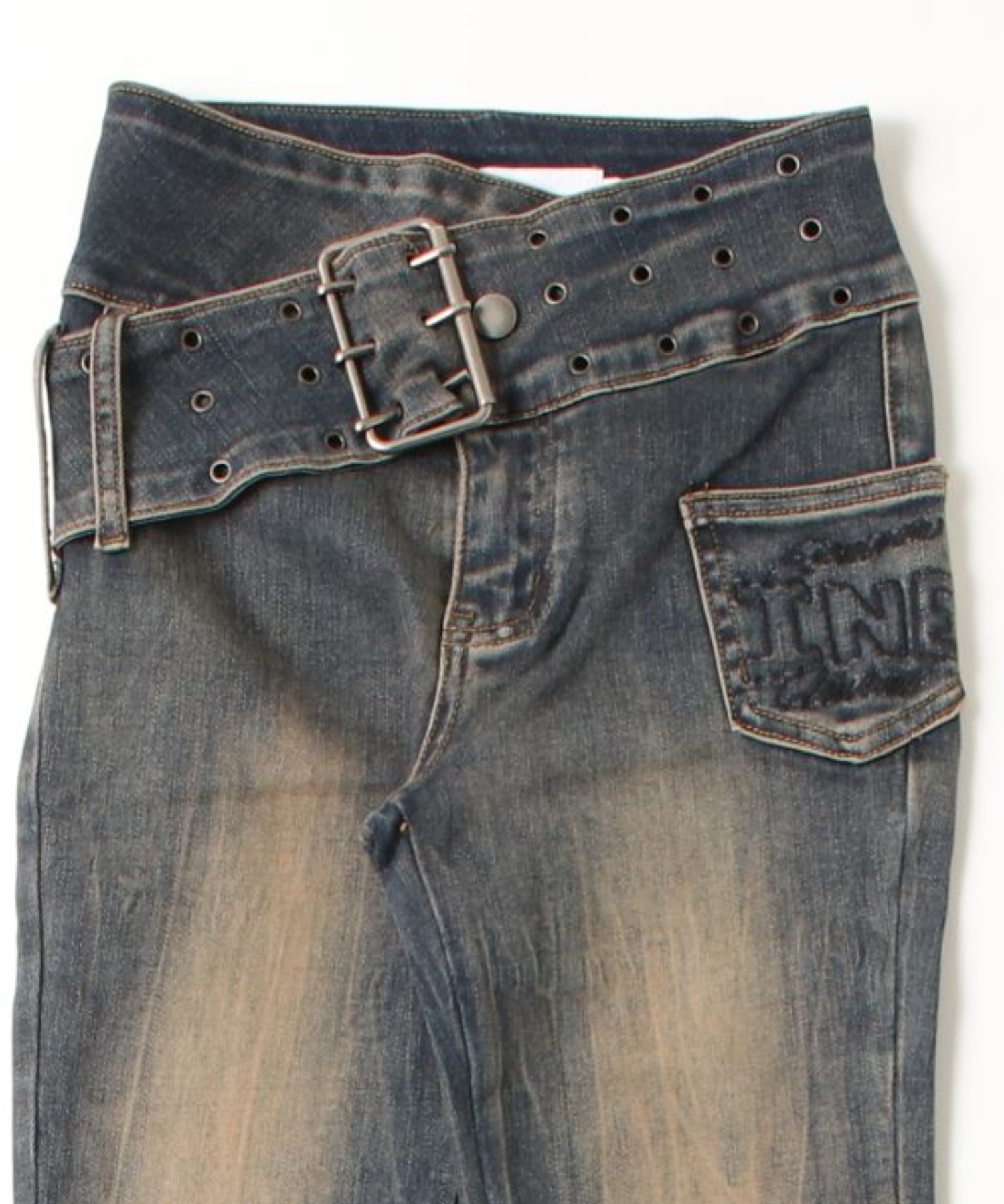 00s SWAGGER多機能マルチポケットUSED加工デニムパンツショーツY2K 00s SWAGGER多機能マルチポケットUSED加工デニムパンツショーツ