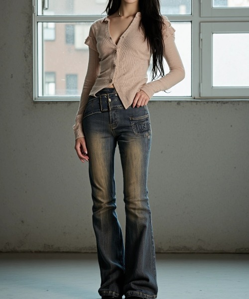 A'GEM/9 × .kom 『.KOM/ドットケーオーエム』 Y2K Washed Double Belt