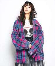 SKULL PANDA刺繍 ビッグシャツ