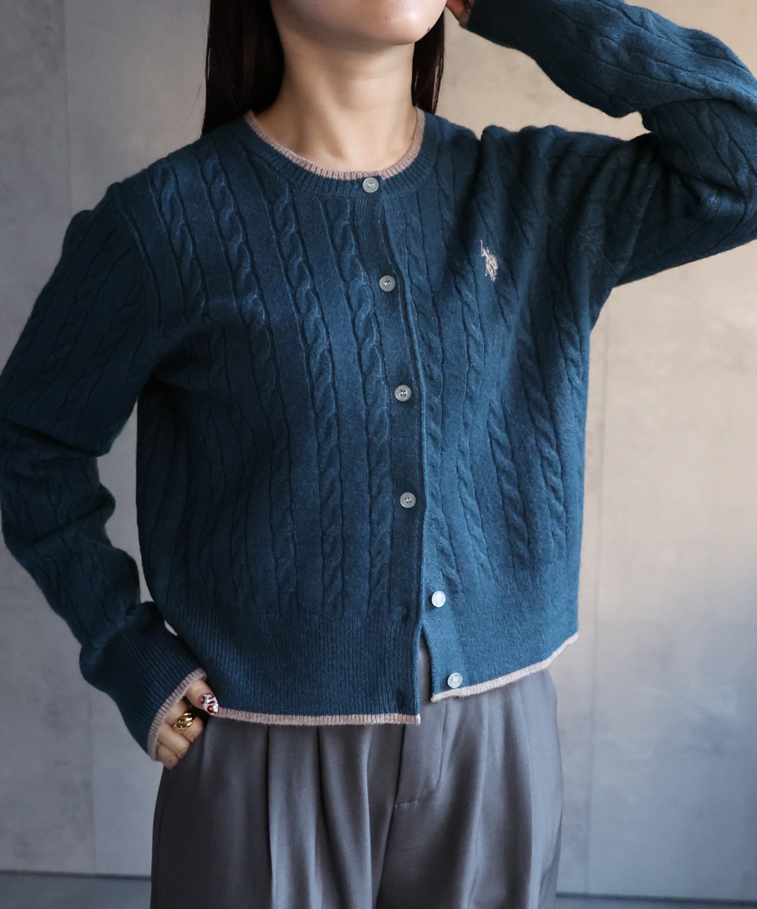 model:158cm 着用サイズ:L