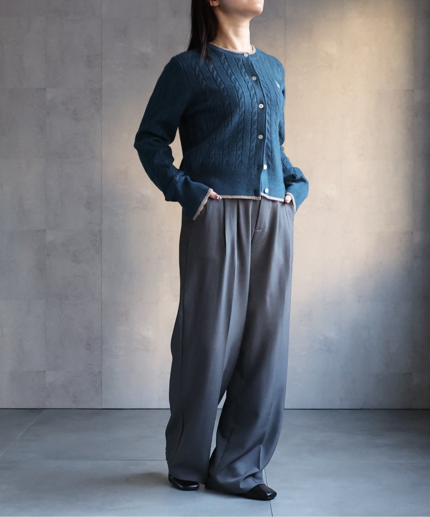 model:158cm 着用サイズ:L