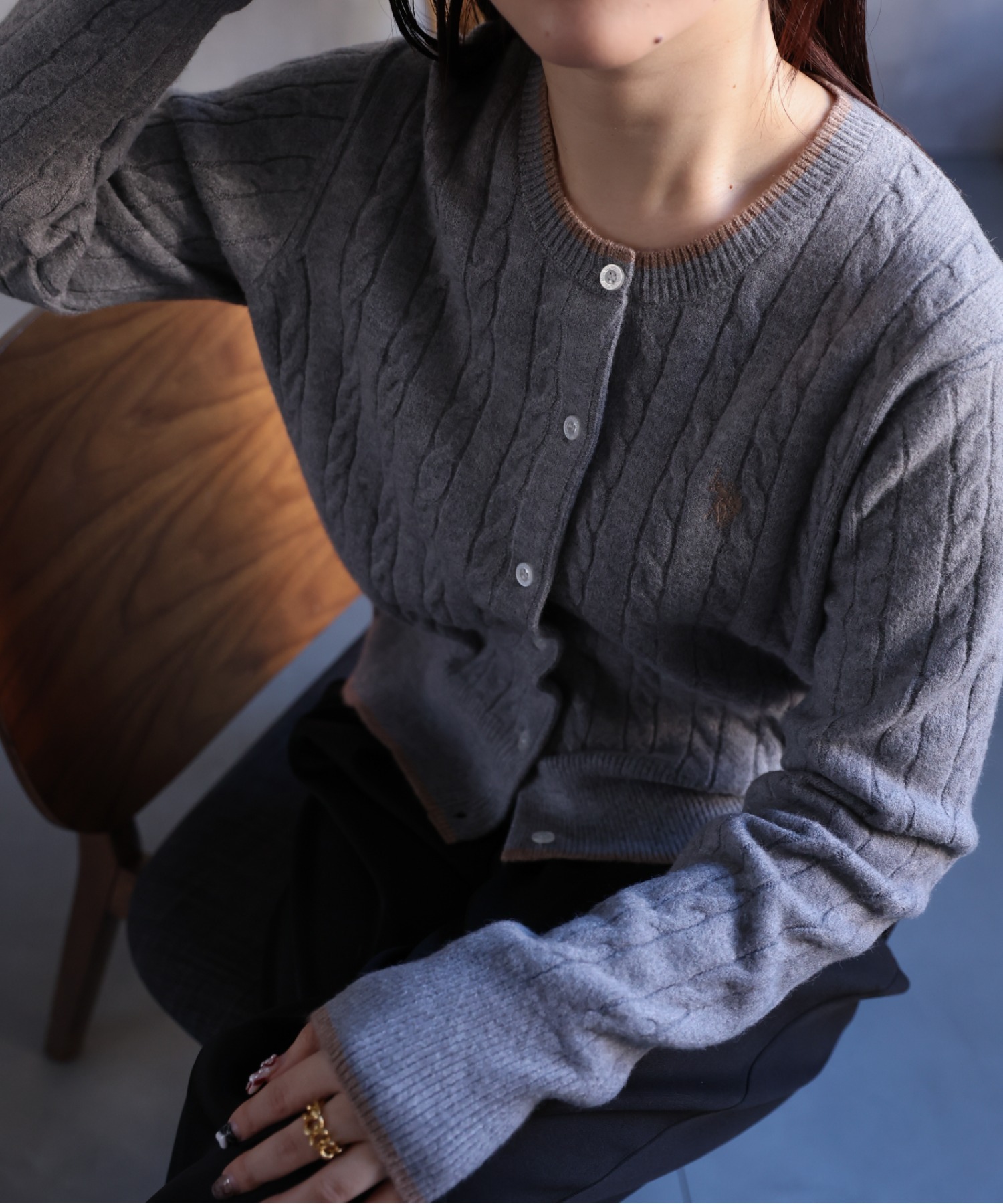 model:158cm 着用サイズ:L
