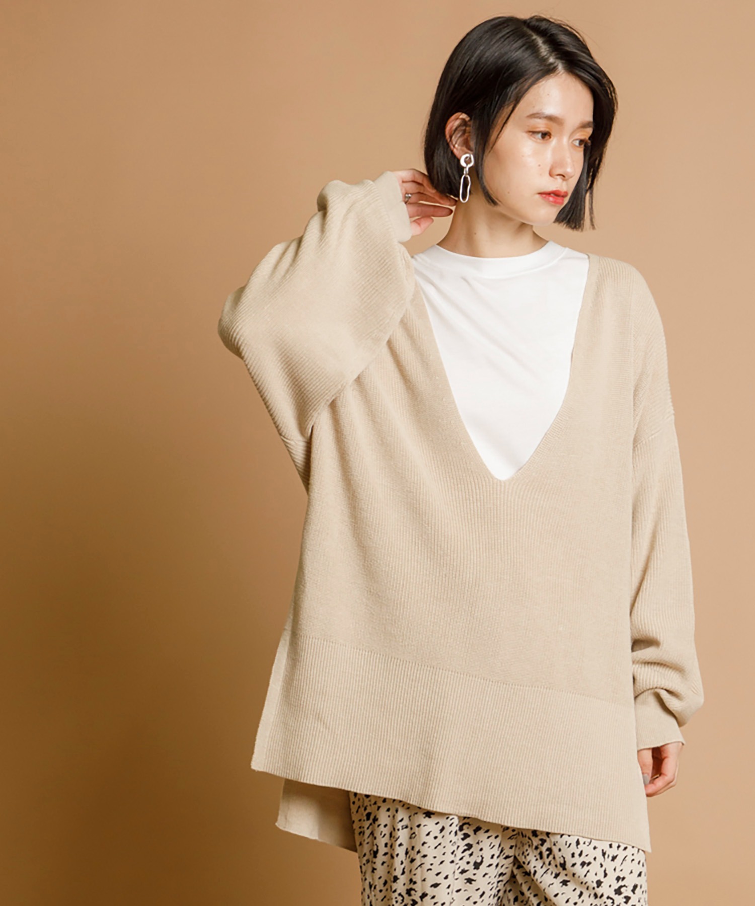 これ１枚で決まる インナー付き深vネックニットプルオーバー2 Ciena Stylebar スタイルバー