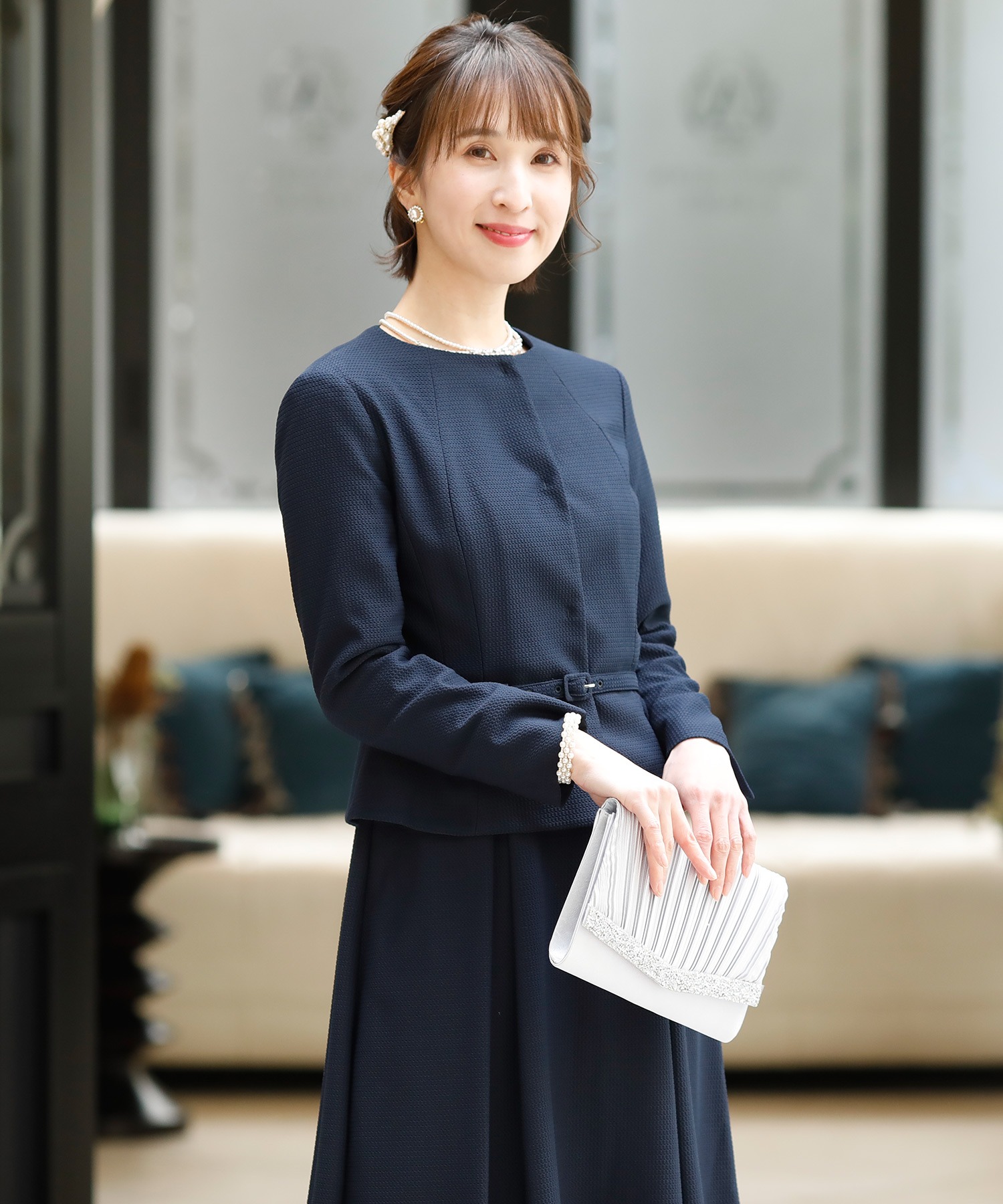 カロリーナニットジャケットスーツ2点セット ワンピース セレモニースーツ 入学式 入園式 卒業式