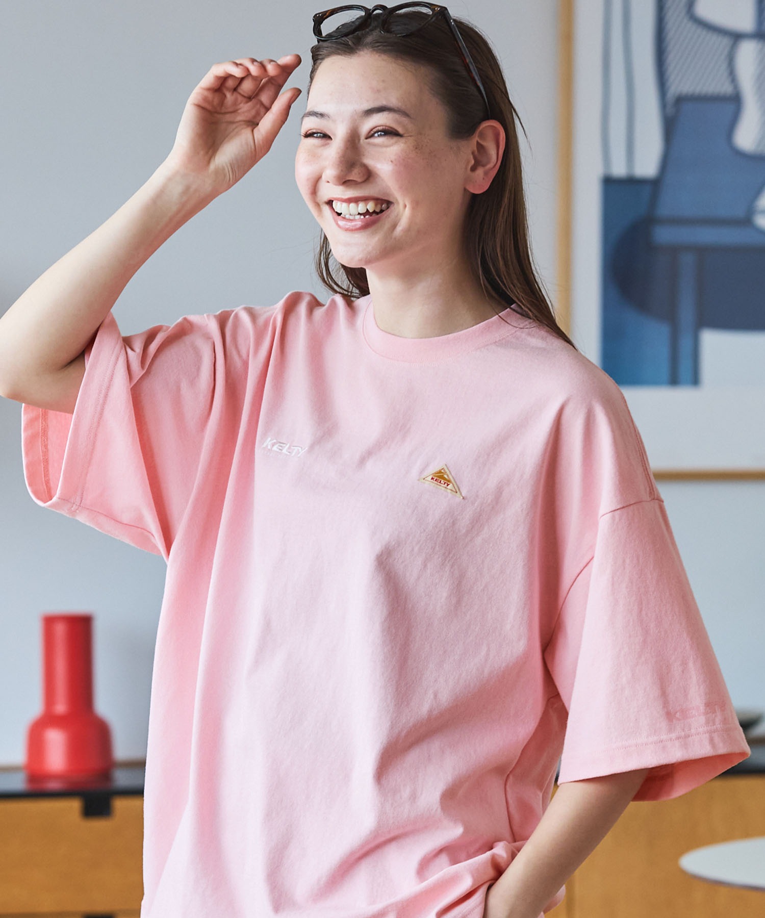 KELTY/ケルティ 別注 USAコットン ダブルロゴ刺繍 ビッグシルエット