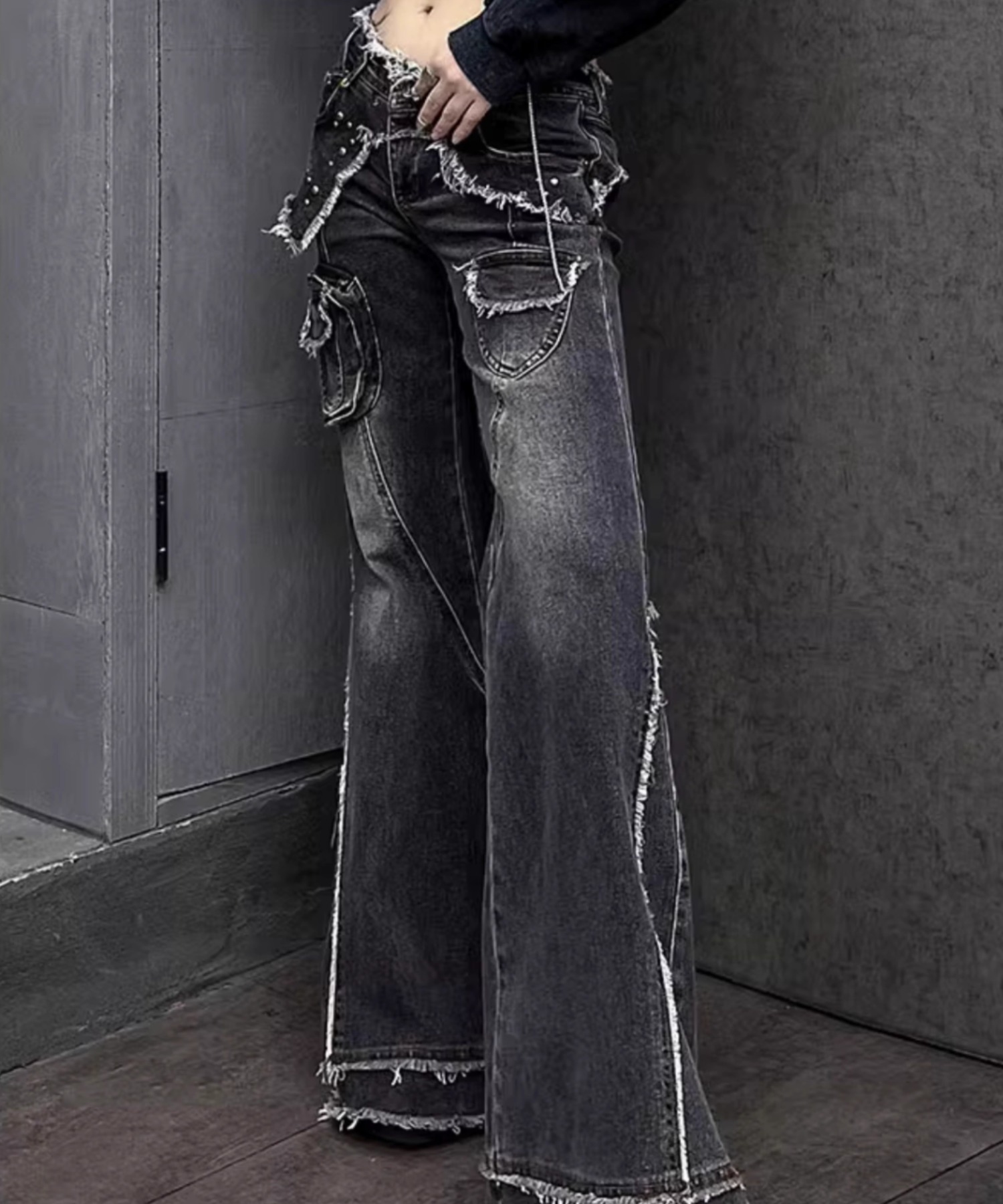 ZENEZ　フレアデニム　swag opium 　PUNK　Y2K　リメイク COZY WORLD WIDE フレアパンツ デニム Y2K Opium - メルカリ