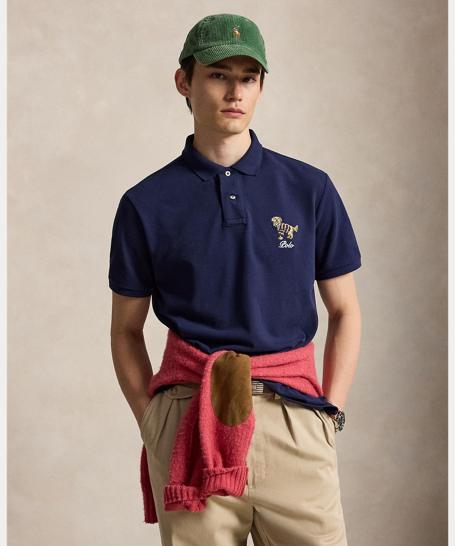 Кастом Slim Fit Dog 엔블로이드 — поло-рубашка с принтом POLOS