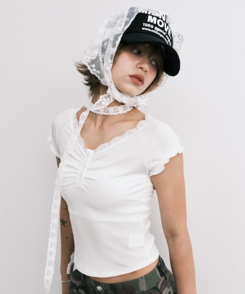 tシャツ A'GEM/9 × .kom 「MIDNIGHT MOVE/ミッドナイトムーブ」 LACE SC T-SHIRT/レース SC半袖Tシャツ A'GEM/9 × .kom 『MIDNIGHT MOVE/ミッドナイトムーブ』 LACE SC