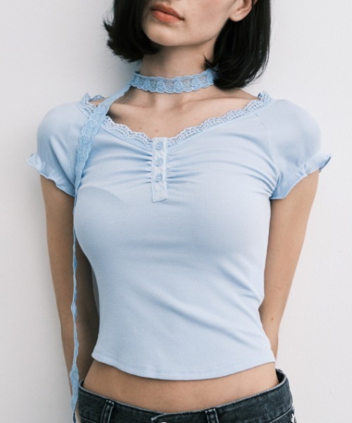 tシャツ A'GEM/9 × .kom 「MIDNIGHT MOVE/ミッドナイトムーブ」 LACE SC T-SHIRT/レース SC半袖Tシャツ A'GEM/9 × .kom 『MIDNIGHT MOVE/ミッドナイトムーブ』 LACE SC