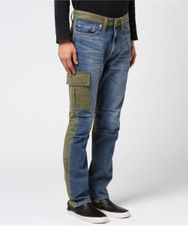 USED加工 デニム×アーミーサテンカーゴパンツ
