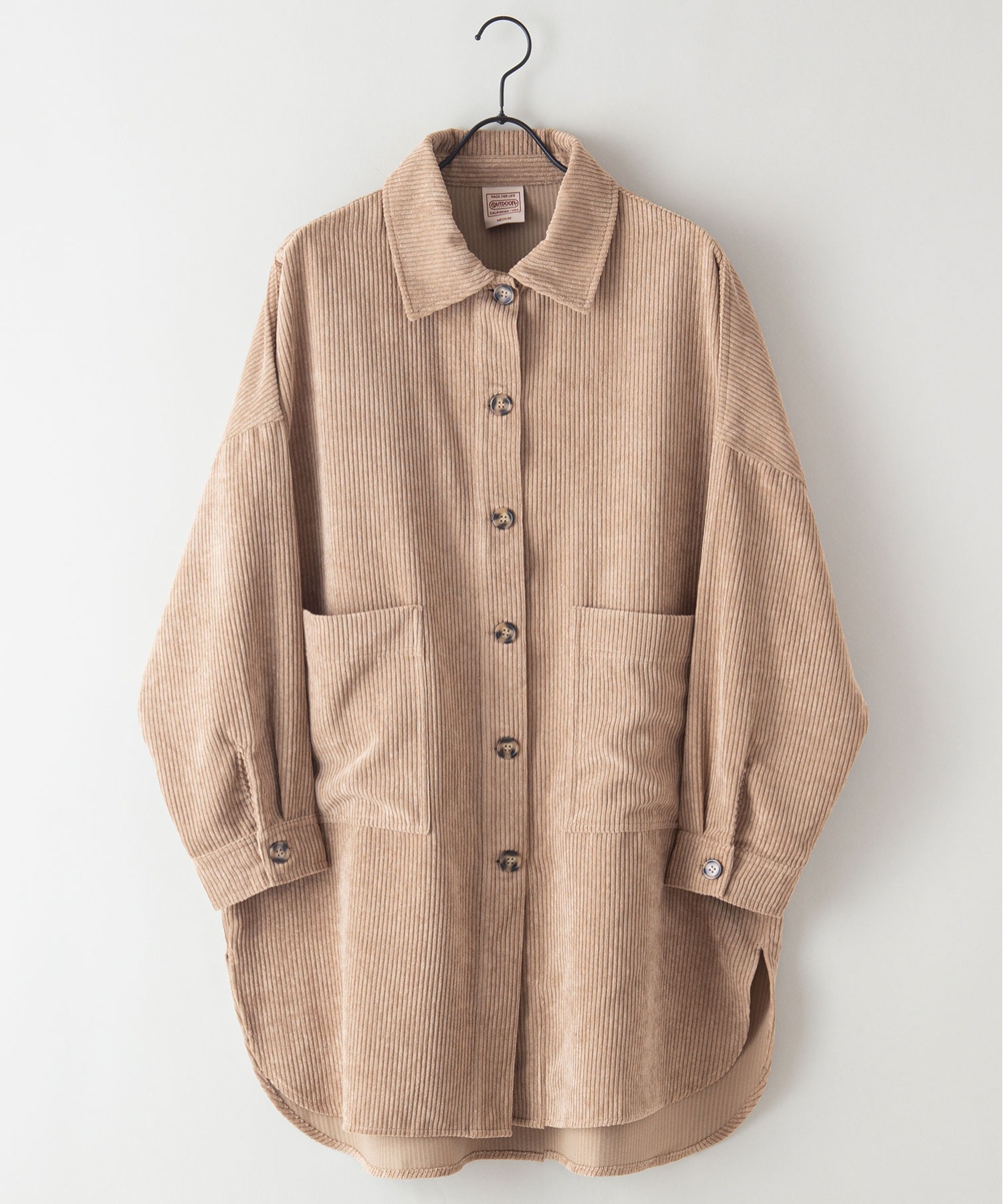 コーデュロイシャツジャケット CPOジャケット ロング丈 OUTDOOR 
