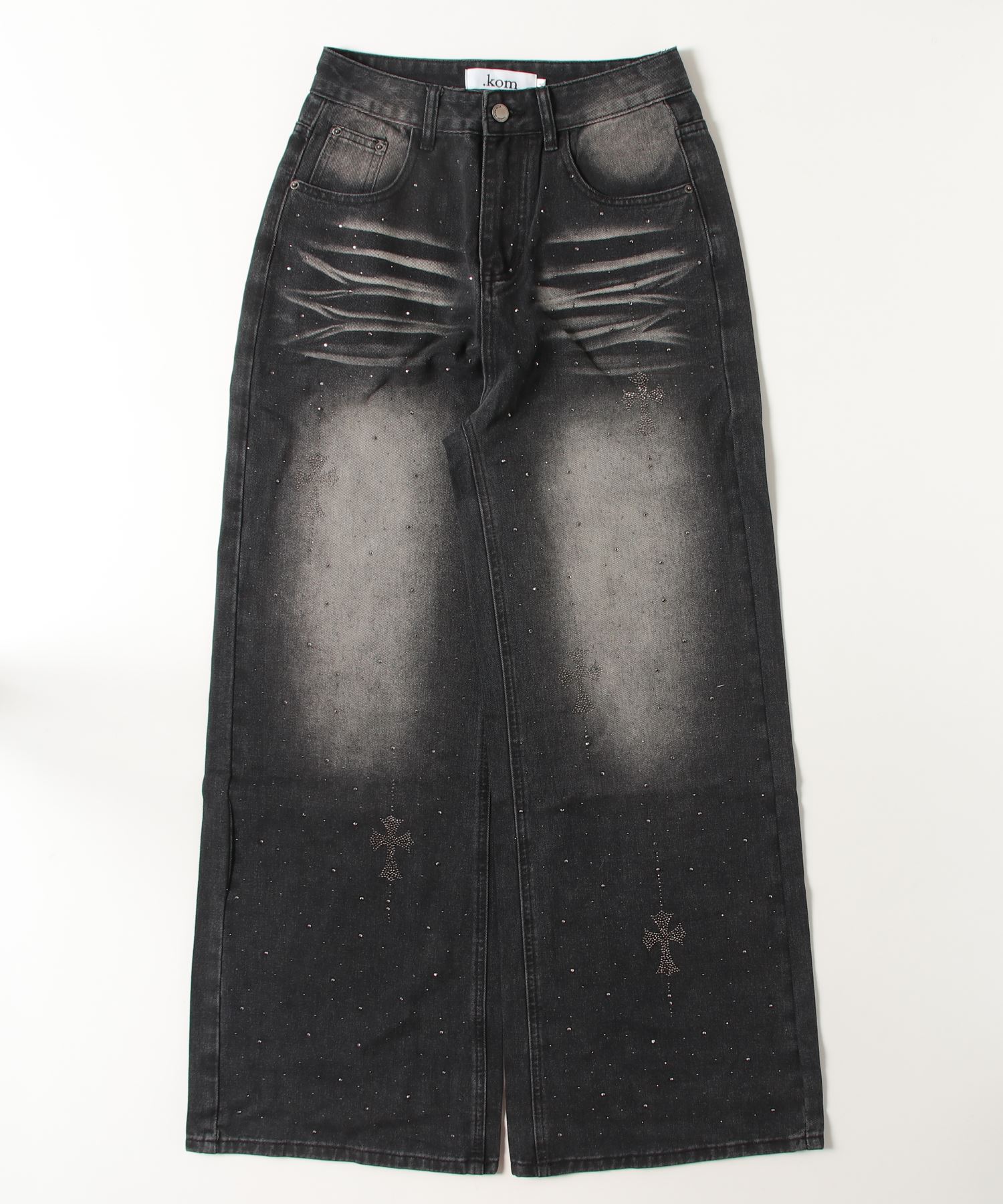 A'GEM/9 × .kom 『.KOM/ドットケーオーエム』Rhinestone Washed