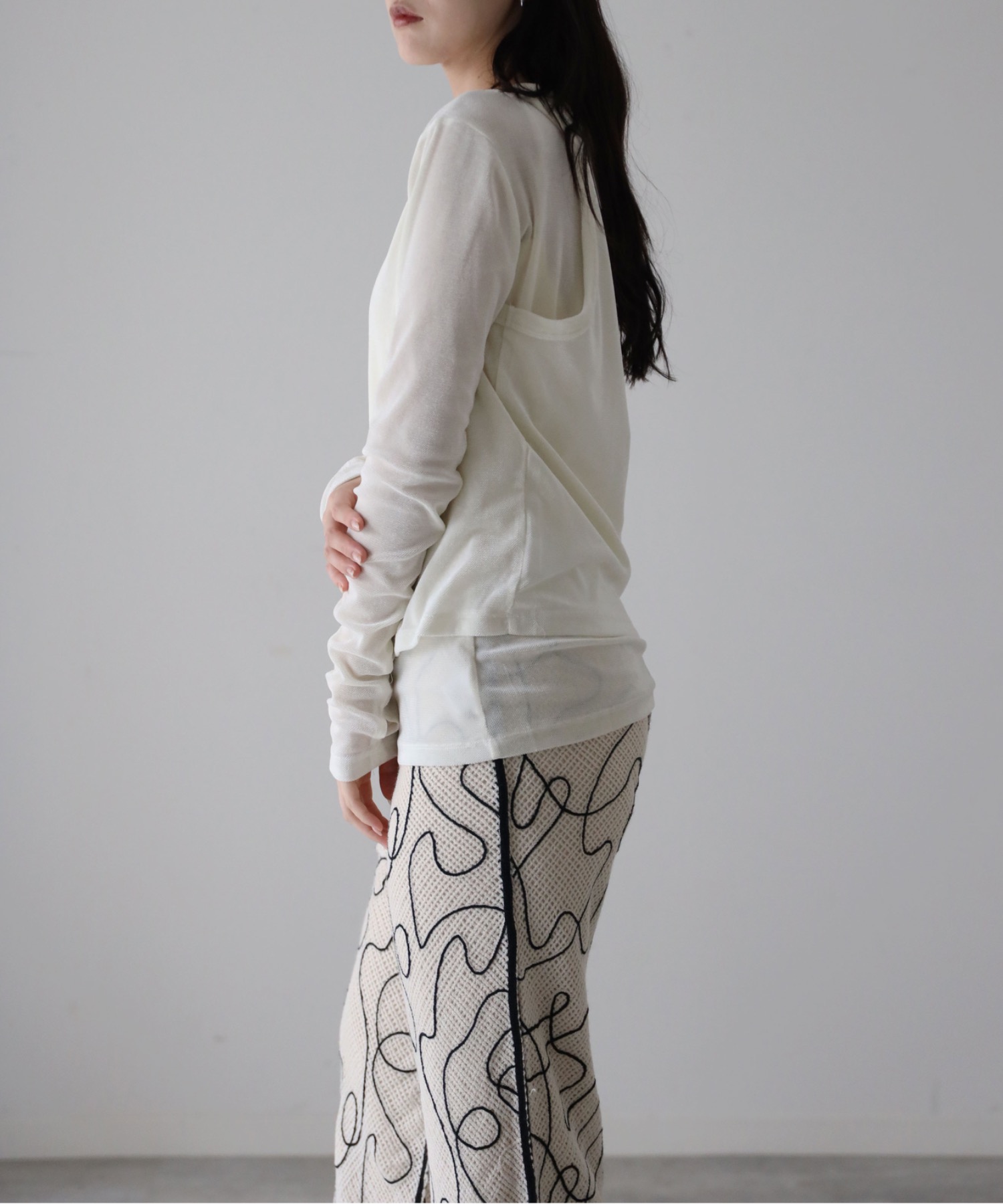 model：164cm. 着用サイズ：FREE