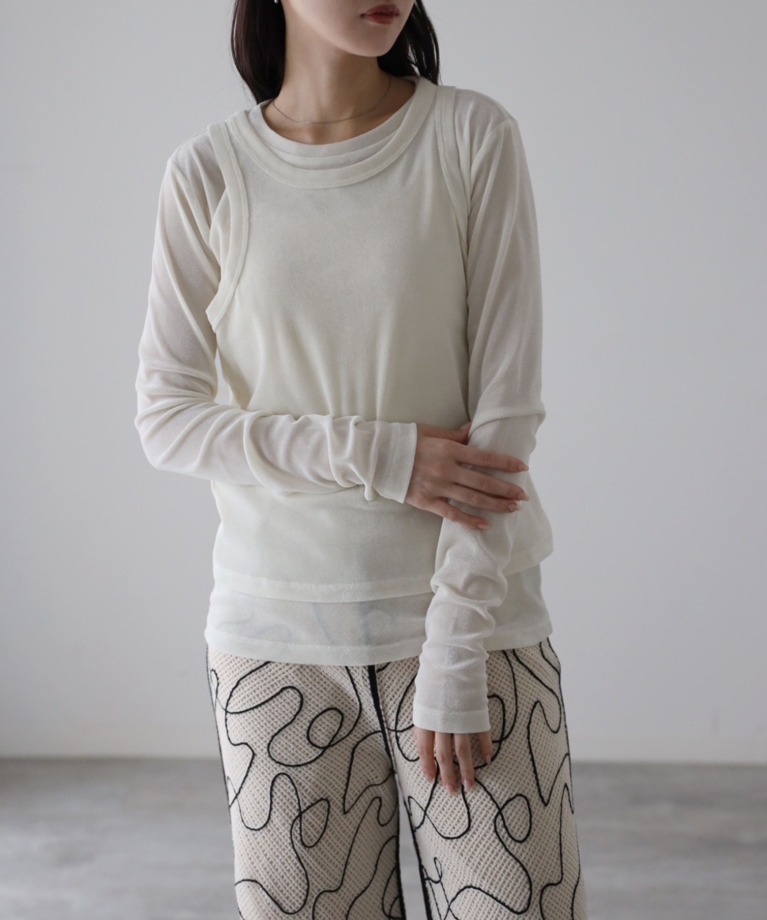 model：164cm. 着用サイズ：FREE