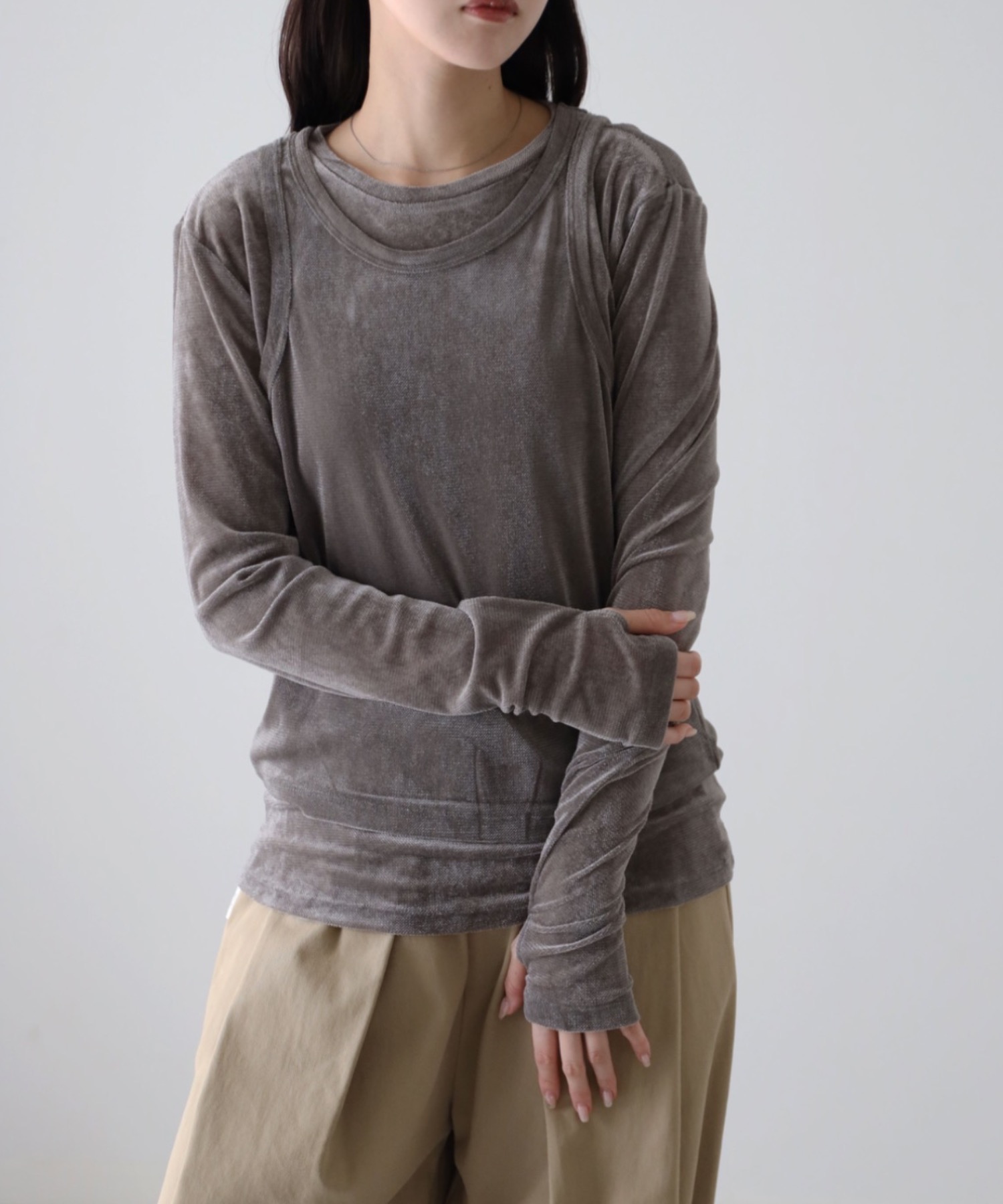 model：164cm. 着用サイズ：FREE