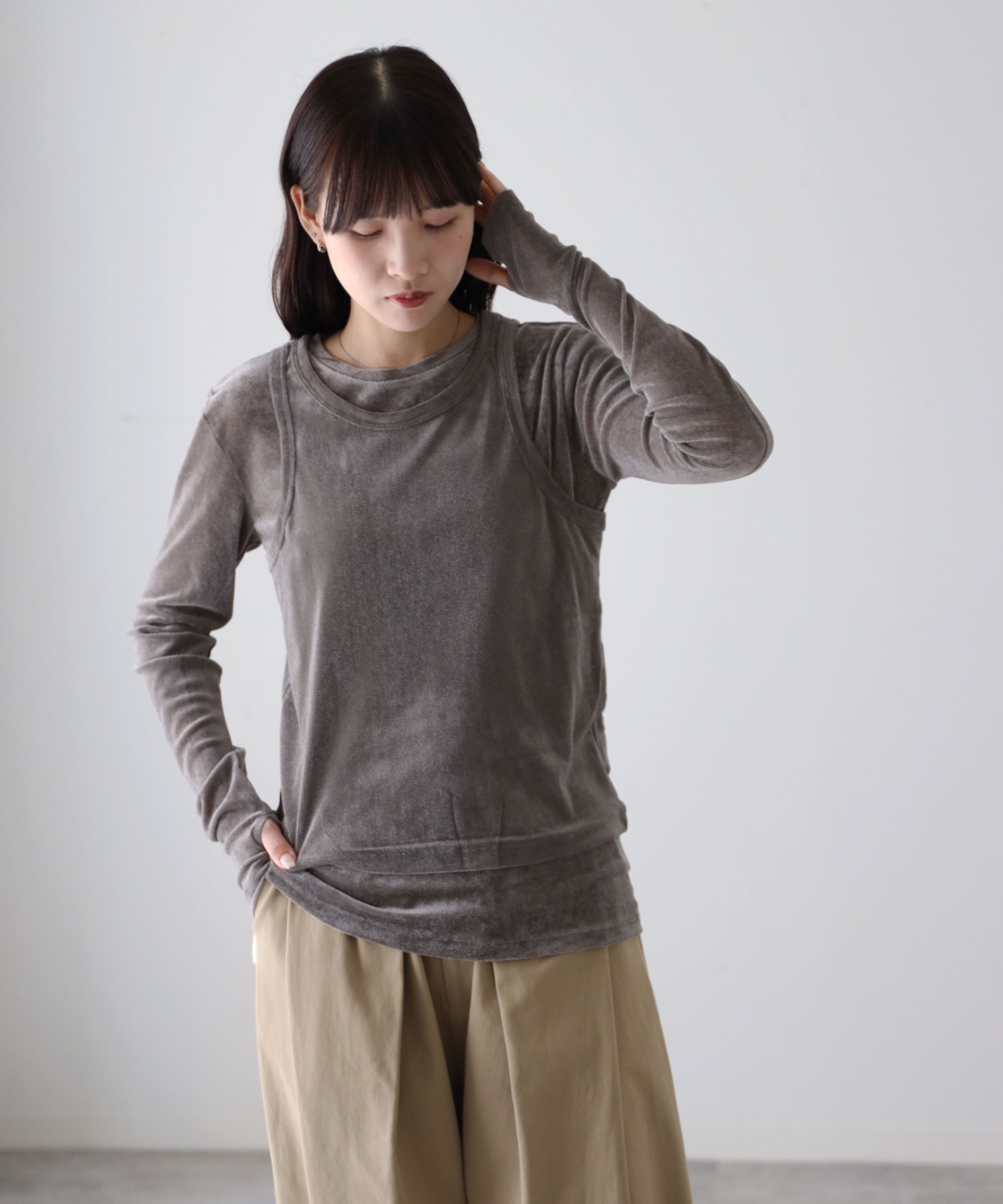 model：164cm. 着用サイズ：FREE