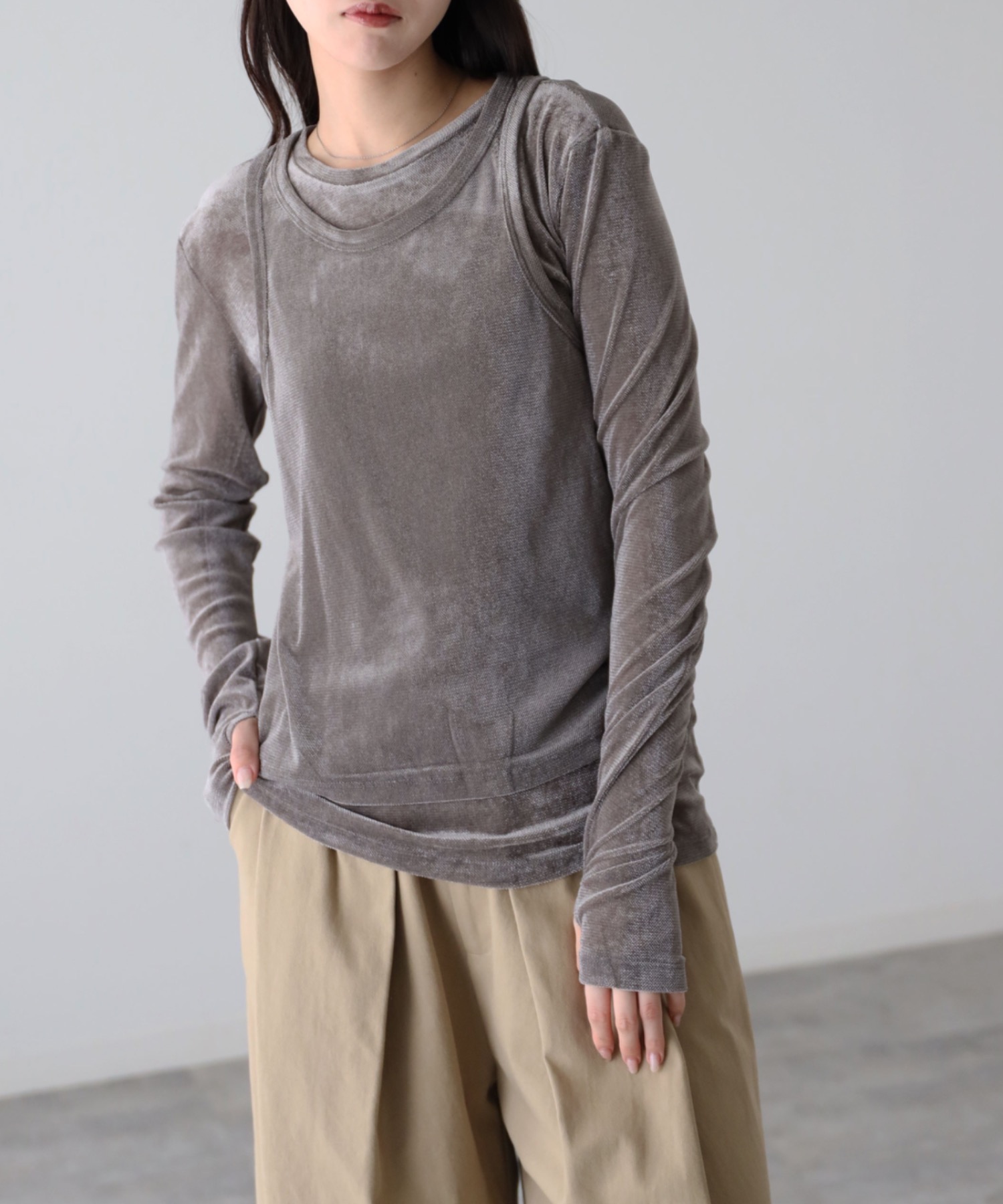 model：164cm. 着用サイズ：FREE