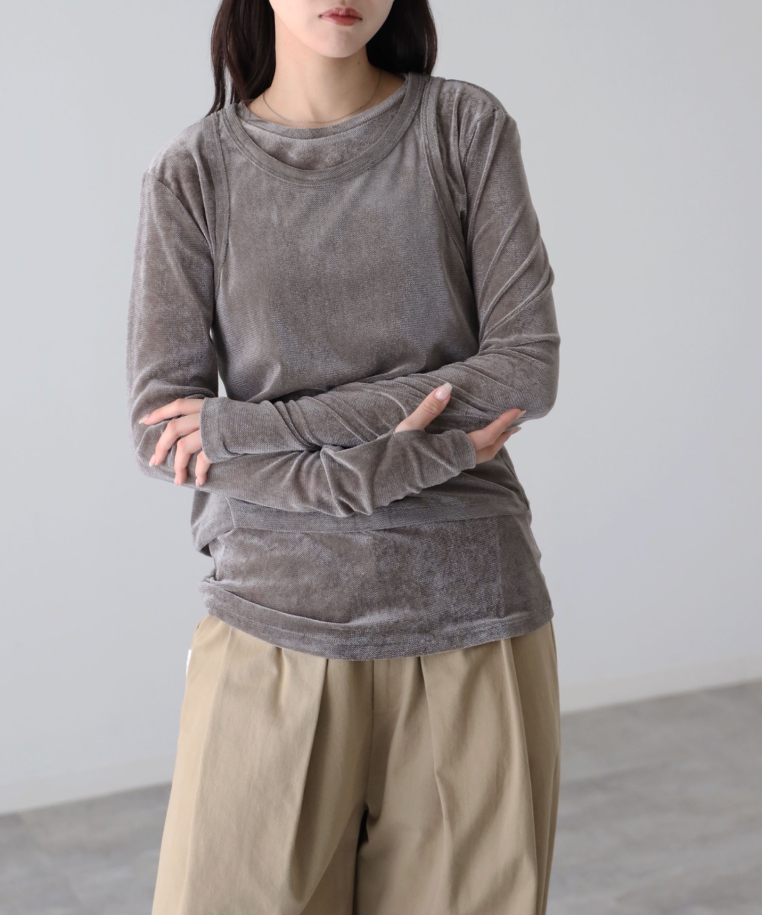 model：164cm. 着用サイズ：FREE