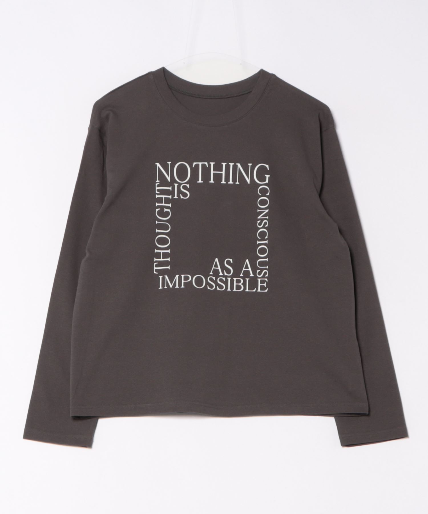 Hello, Bonjour! グレー 長袖Tシャツ Fサイズ BONJOUR SAGAN公式オンラインストア / スクエアロゴプリントT