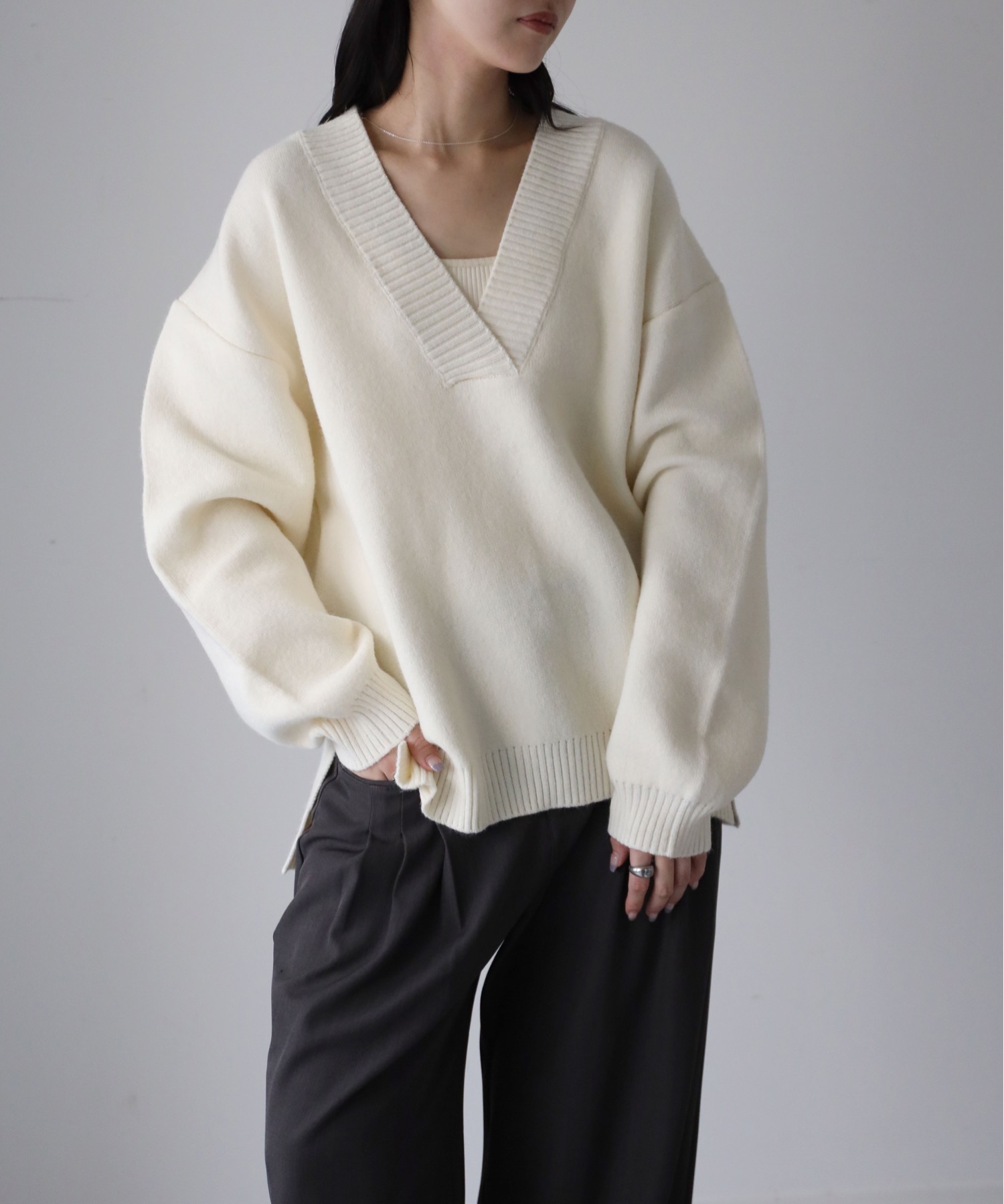 model：164cm. 着用サイズ：FREE