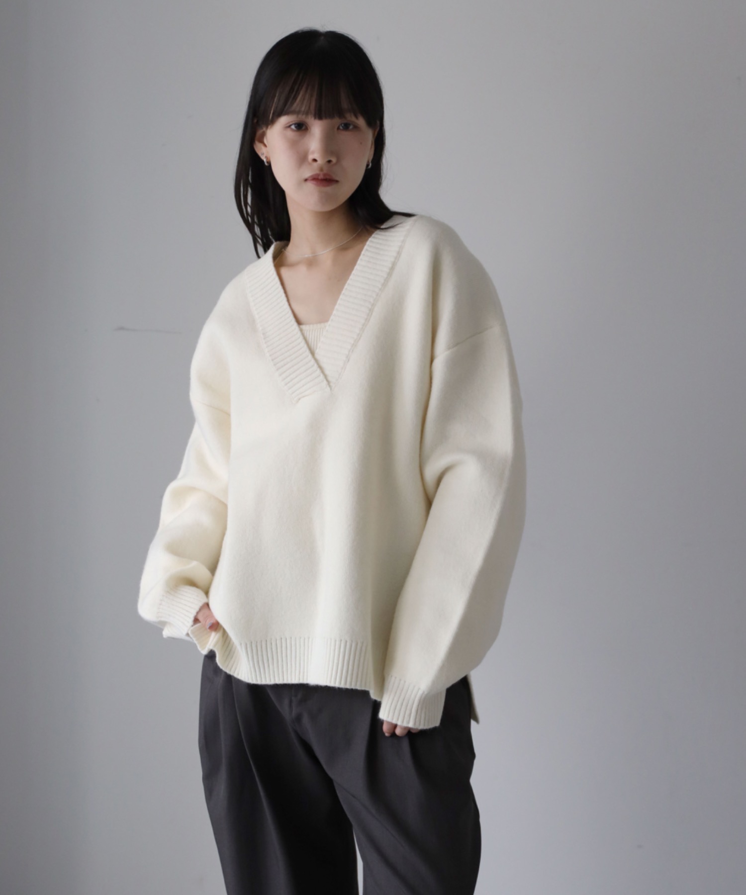 model：164cm. 着用サイズ：FREE