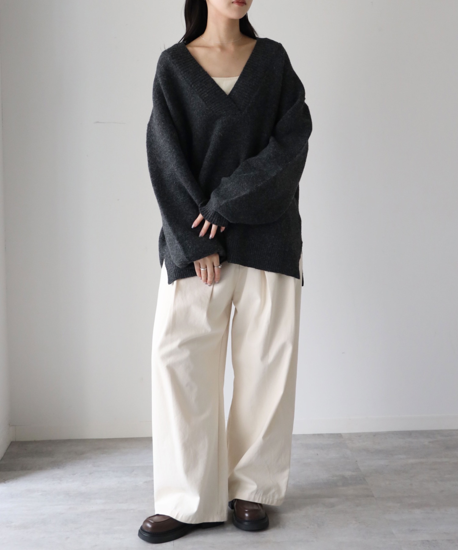 model：164cm. 着用サイズ：FREE