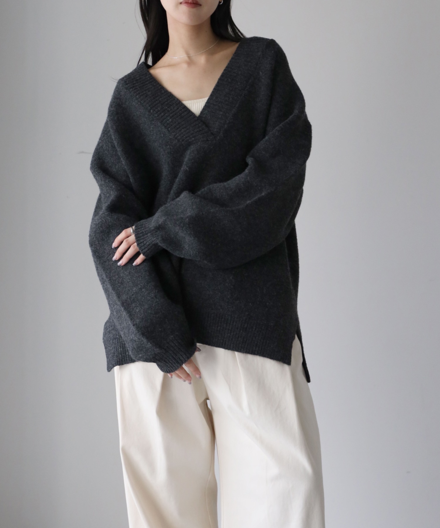 model：164cm. 着用サイズ：FREE