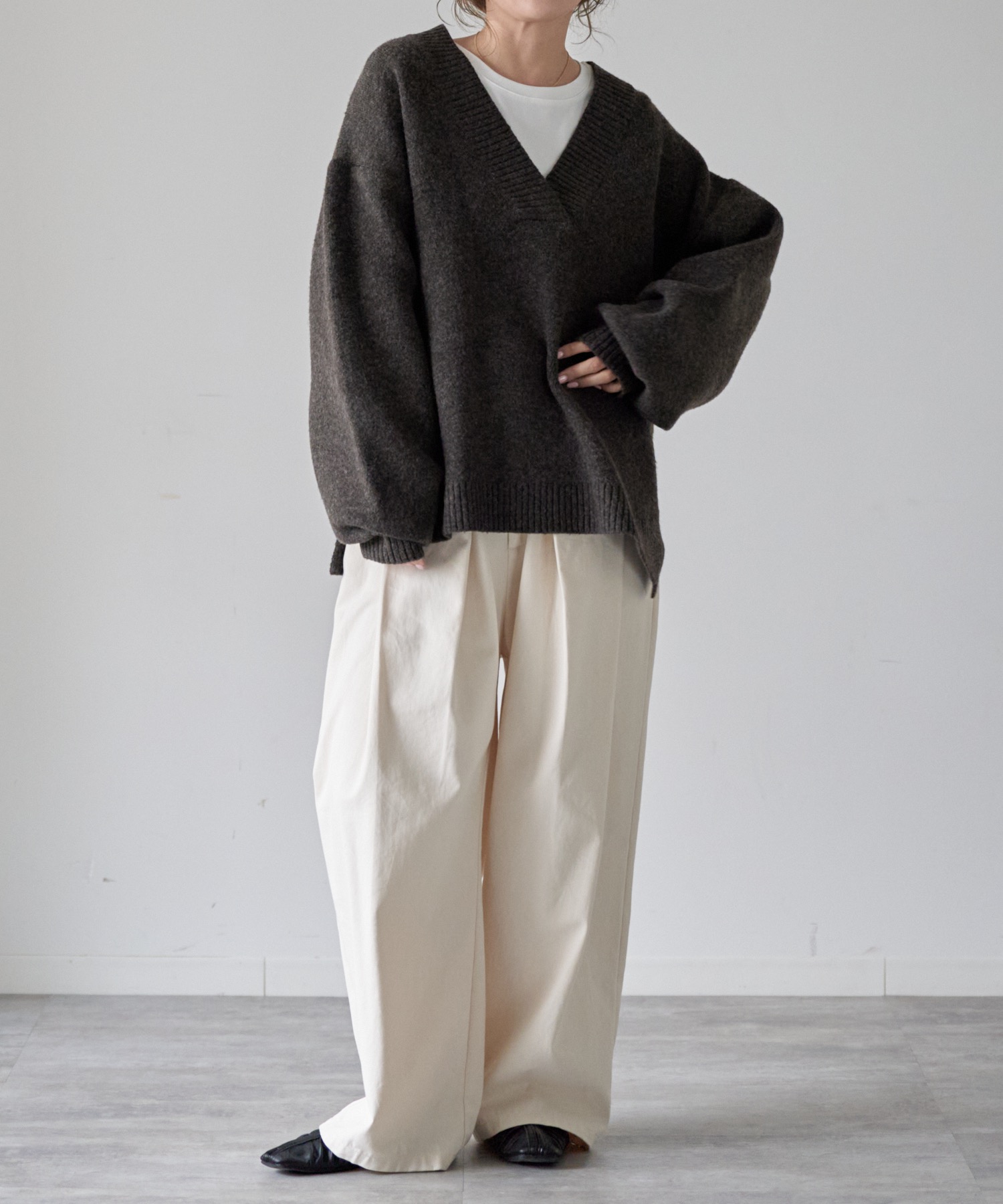 model: 162cm. 着用サイズ：FREE