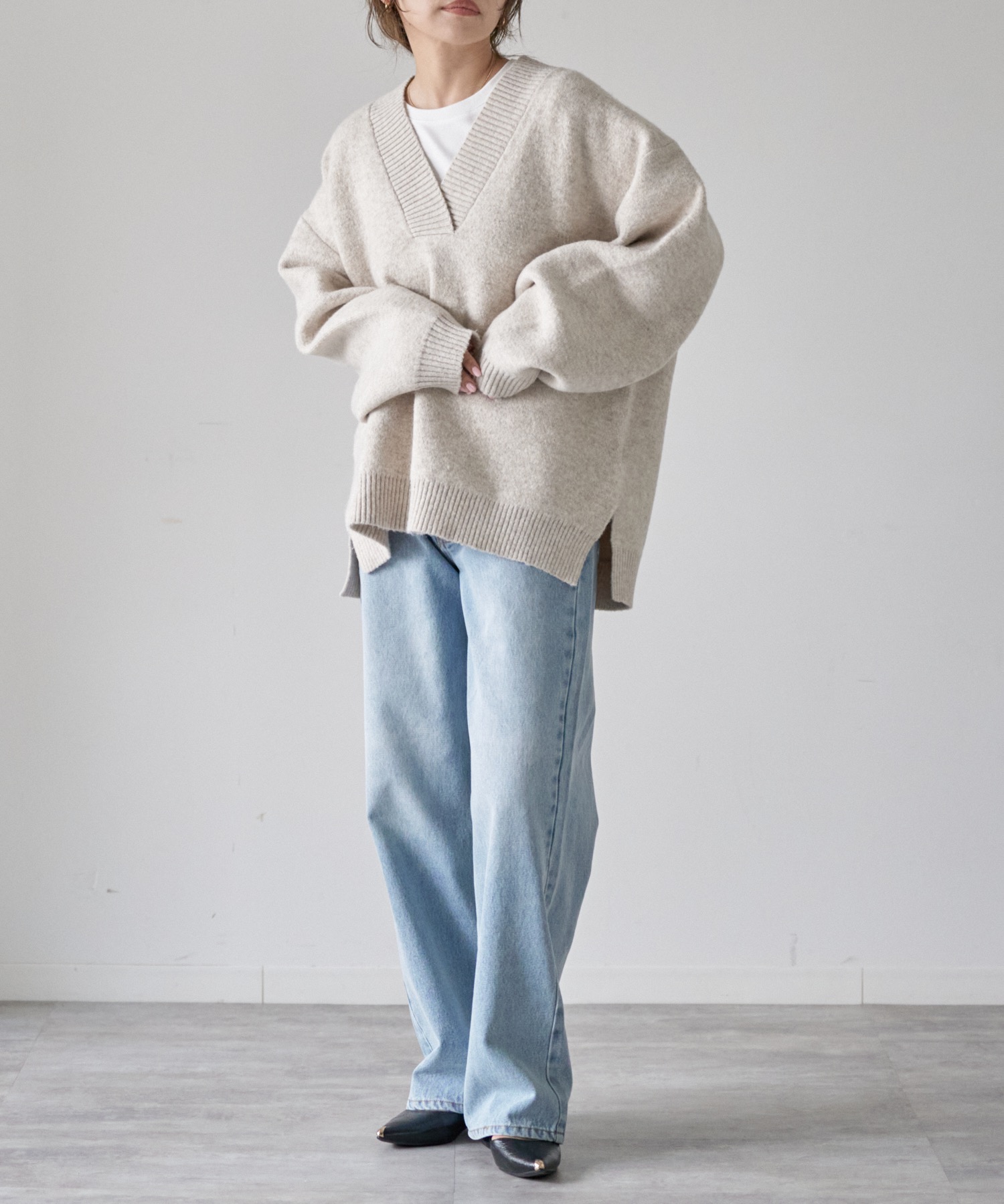 model: 162cm. 着用サイズ：FREE