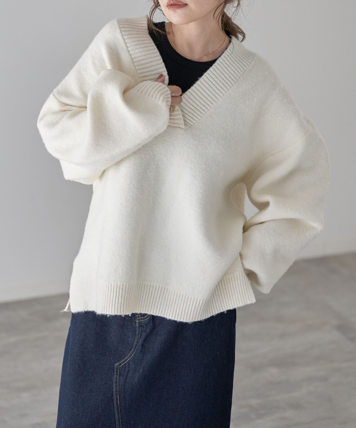 model：163cm. 着用サイズ：FREE