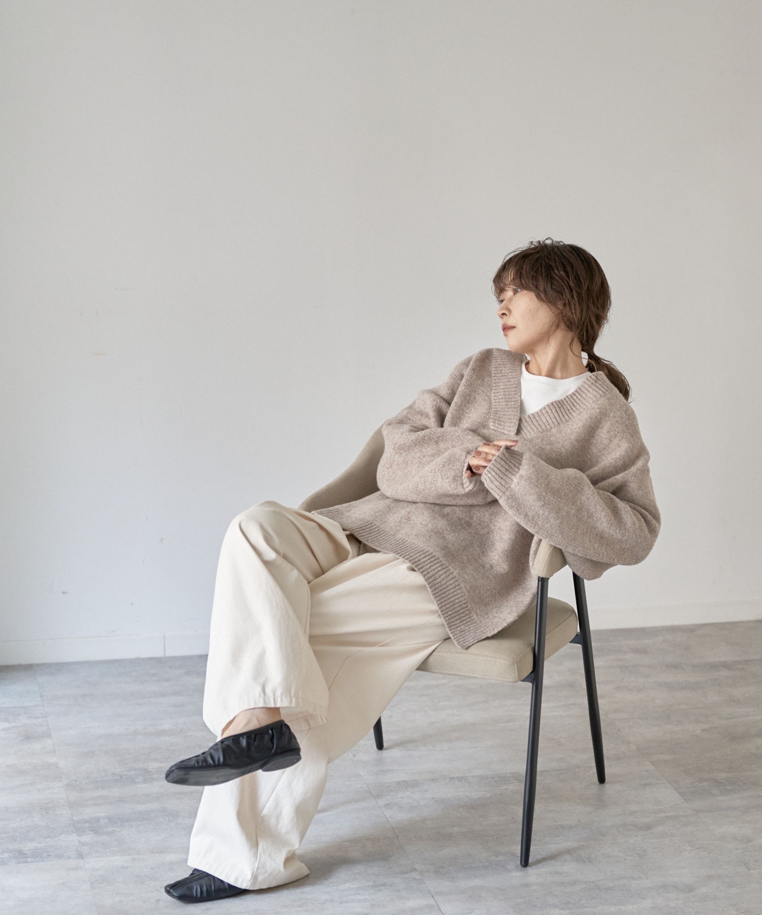 model：163cm. 着用サイズ：FREE
