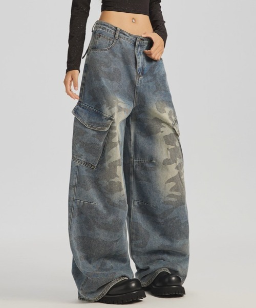 A'GEM/9 × .kom 『.KOM/ドットケーオーエム』 Camo Print Cargo Wide