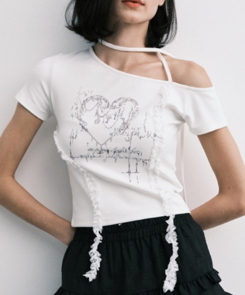 tシャツ A'GEM/9 × .kom 「MIDNIGHT MOVE/ミッドナイトムーブ」 HEART 2 T-SHIRT/ハート 2半袖Tシャツ レ A'GEM/9 × .kom 『MIDNIGHT MOVE/ミッドナイトムーブ』 HEART 2