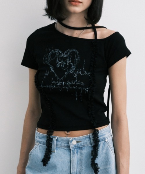 tシャツ A'GEM/9 × .kom 「MIDNIGHT MOVE/ミッドナイトムーブ」 HEART 2 T-SHIRT/ハート 2半袖Tシャツ レ A'GEM/9 × .kom 『MIDNIGHT MOVE/ミッドナイトムーブ』 HEART 2