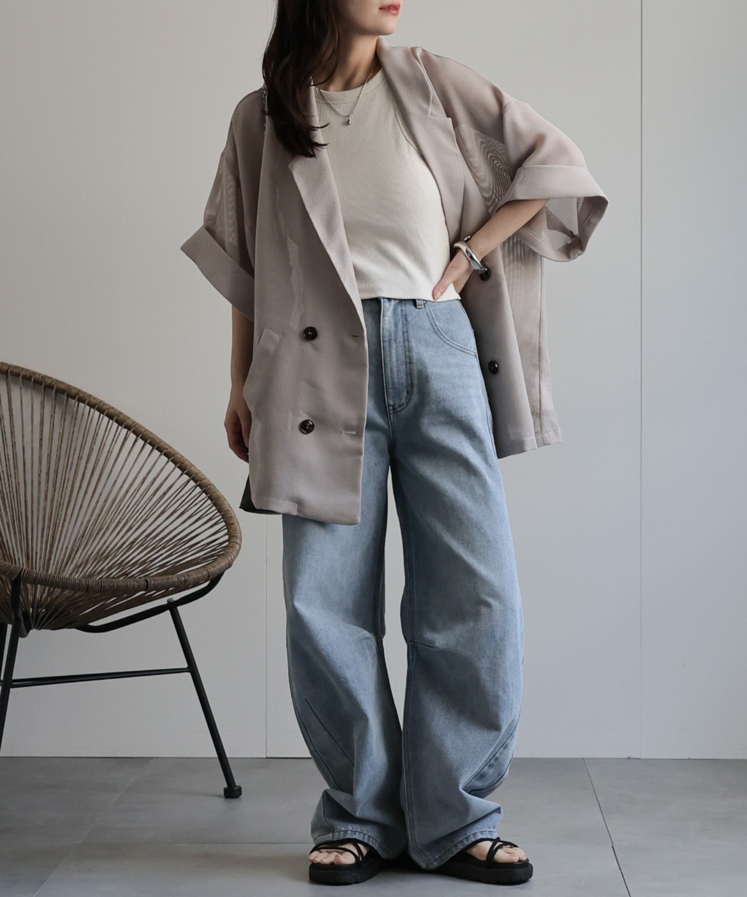 model：156cm 着用サイズ：FREE