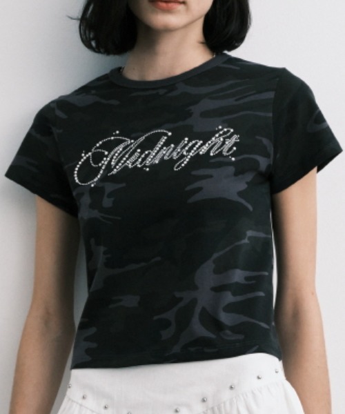 tシャツ A'GEM/9 × .kom 「MIDNIGHT MOVE/ミッドナイトムーブ」 CAMO T-SHIRT/カモ半袖Tシャツ レディース A'GEM/9 × .kom 『MIDNIGHT MOVE/ミッドナイトムーブ』 CAMO T