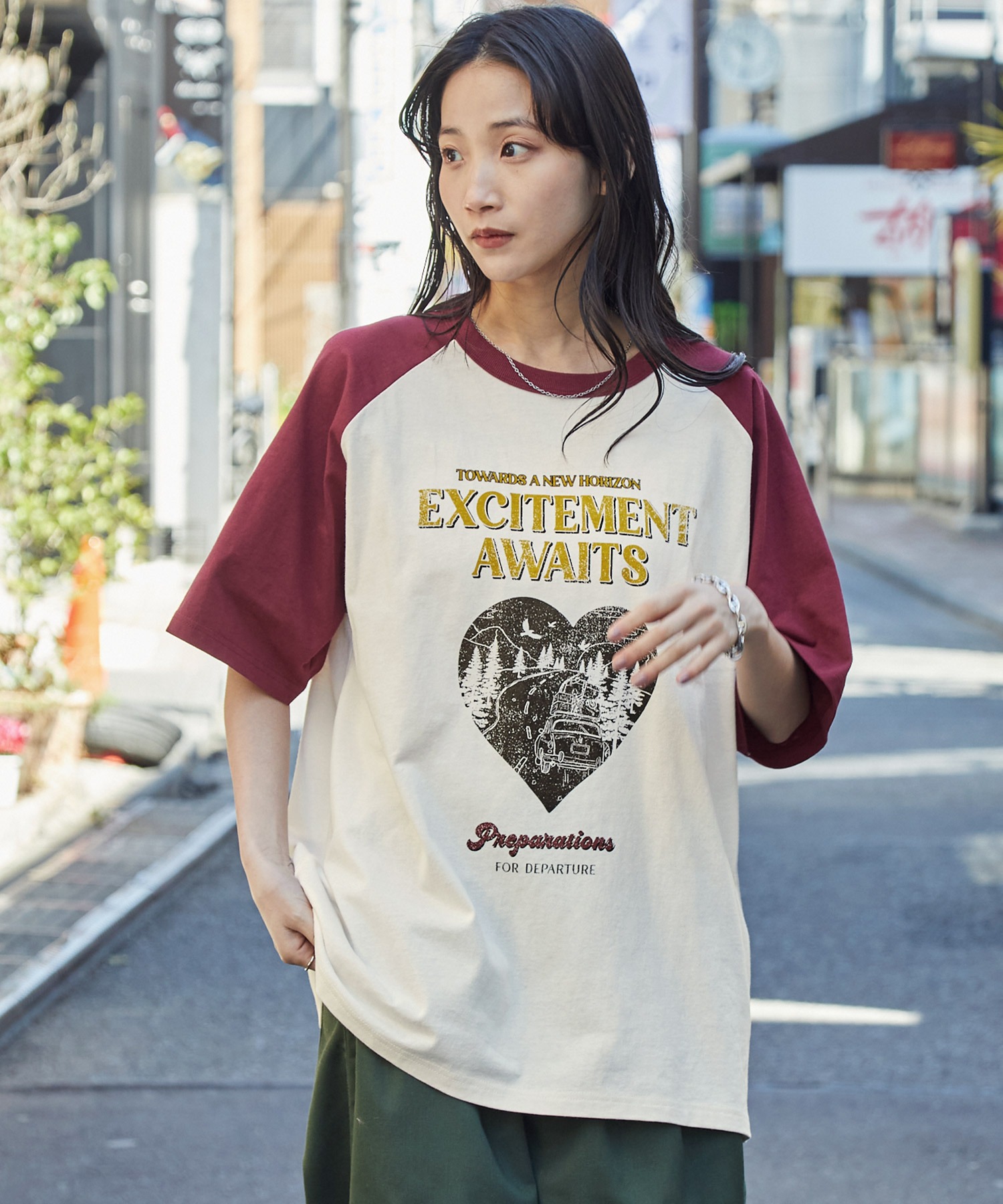 グラフィックアソートプリント ラグラン半袖Tシャツ MONO-MART│MONO