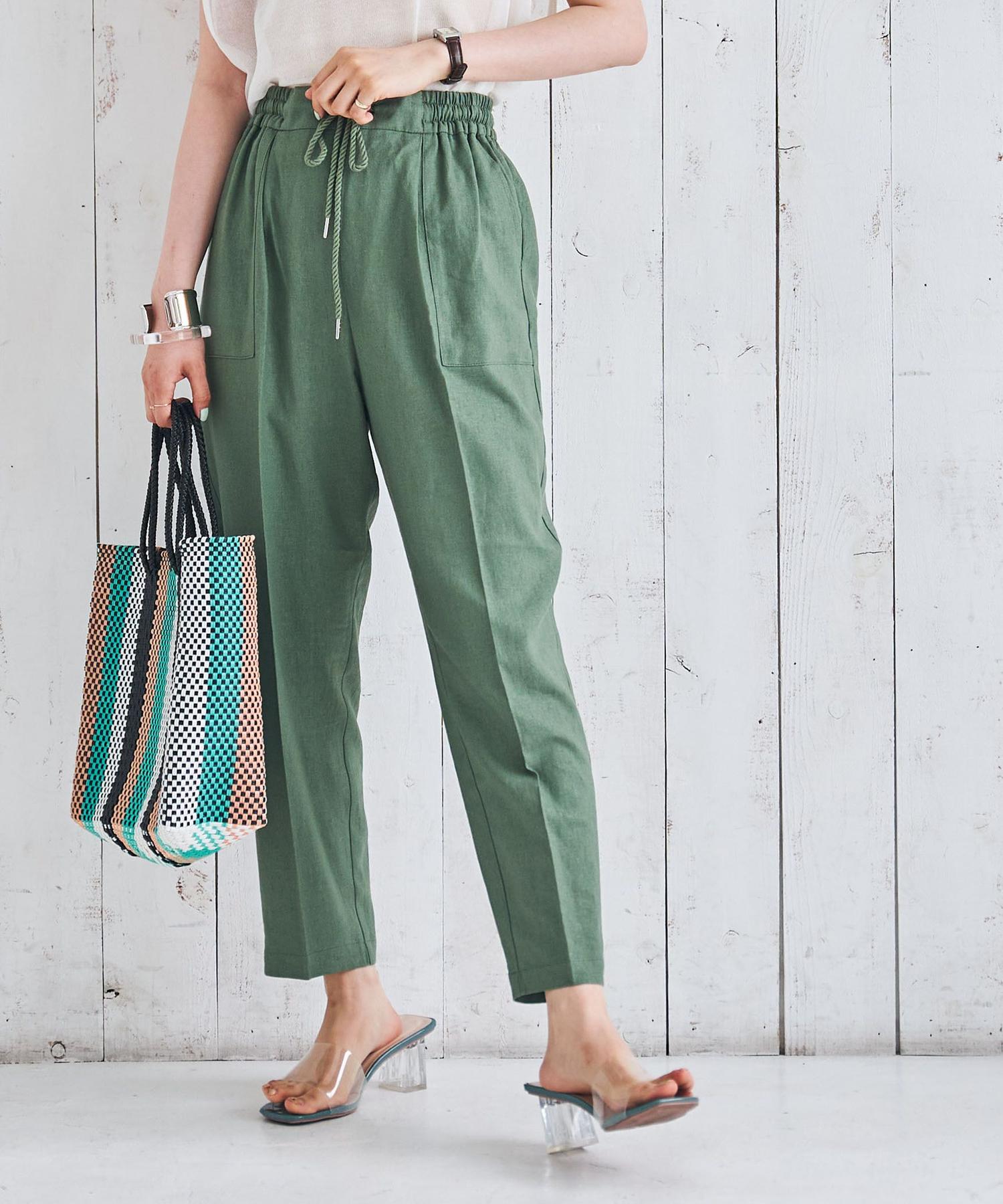 接触冷感リネンレーヨンテーパードパンツ レディース Women Coen コーエン 公式ファッション通販