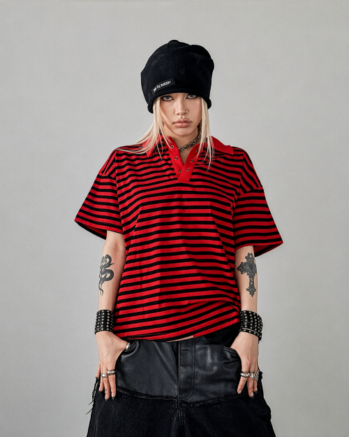 W. Striped Polo T‑shirt — полосатая поло‑футболка