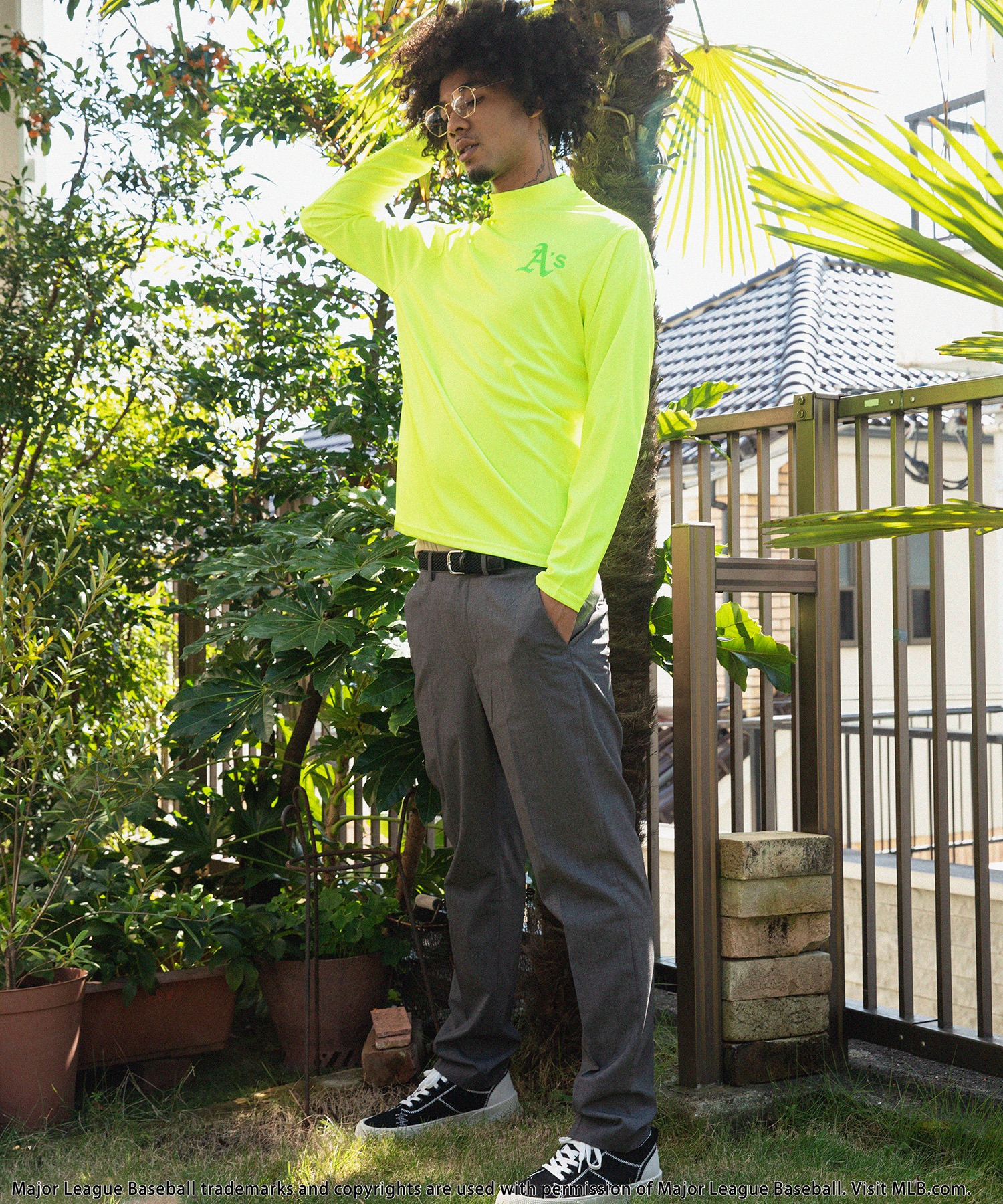 tシャツ 「MLB/Oakland Athletics」モックネック長袖Tシャツ レディース メンズ MLB/Oakland Athletics】モックネック長袖Tシャツ BACK TO THE
