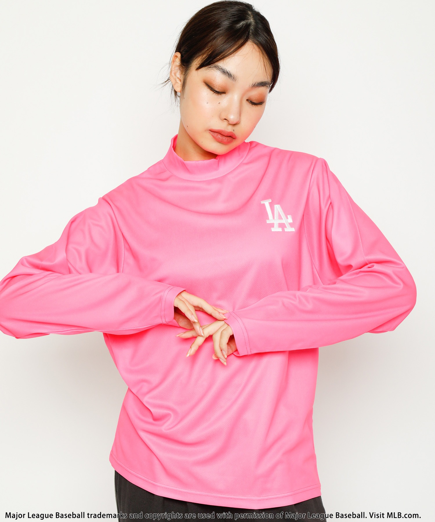 MLB/Los Angeles Dodgers】モックネック長袖Tシャツ BACK TO THE