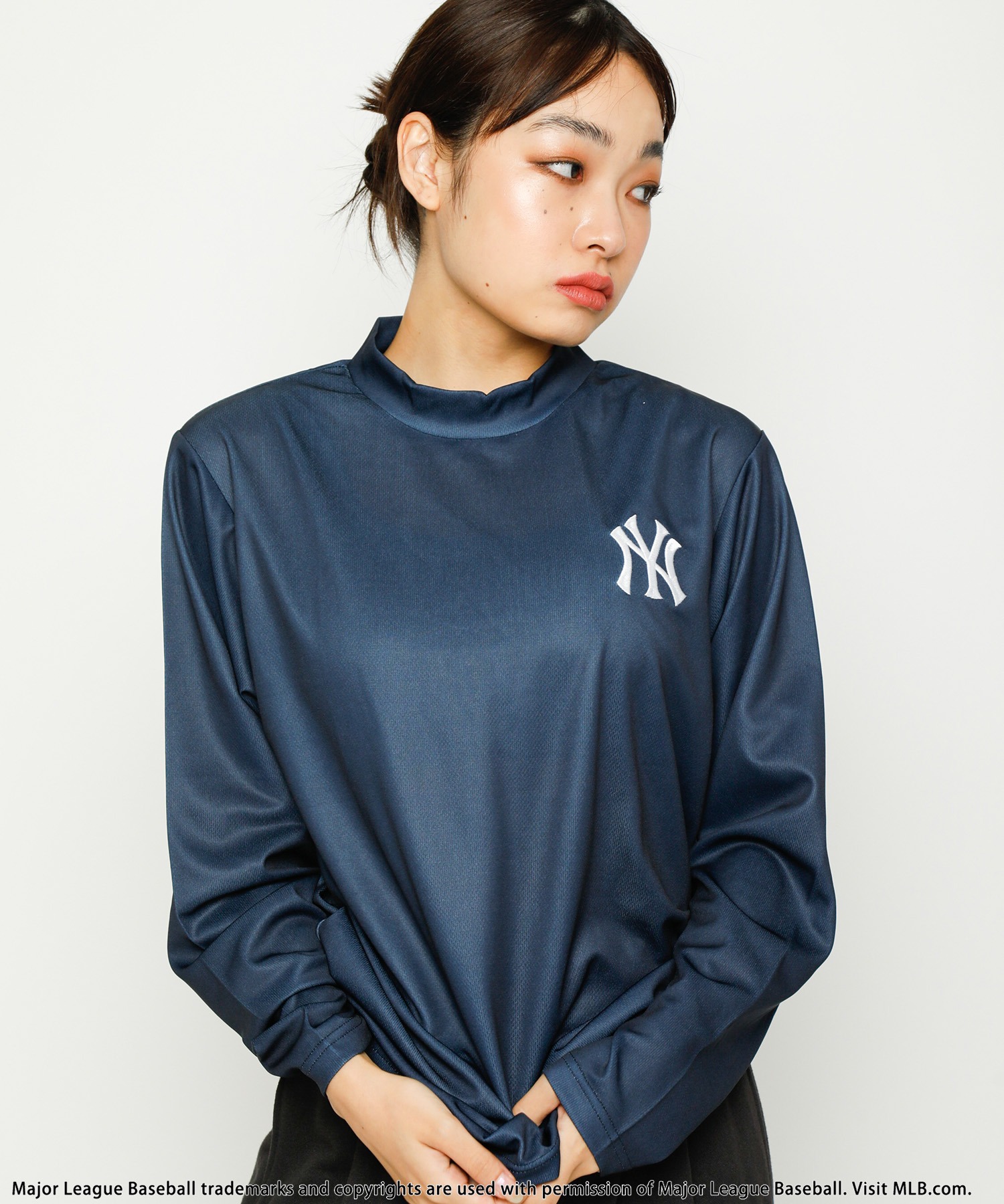MLB/New York Yankees】モックネック長袖Tシャツ BACK TO THE FIELD 